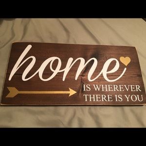 Home is Wherever There is You Wooden Sign